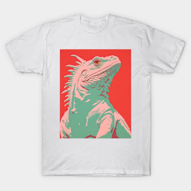 Iguana Duotone modern T-Shirt by DustedDesigns